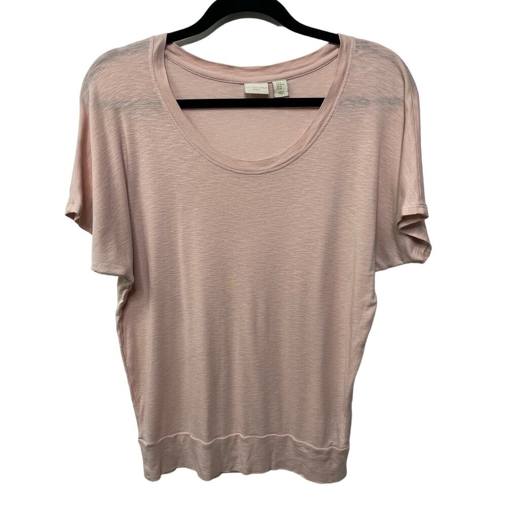 St. Tropez West Scoop Neck Dolman Sleeve Blouse Pullover Peach Pink Womens Sze M
